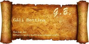 Gáli Bettina névjegykártya